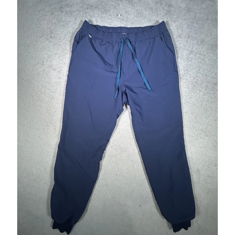 FIGS Technical Collection Unisex Scrub Pants L Blue Solid Polyester Knit